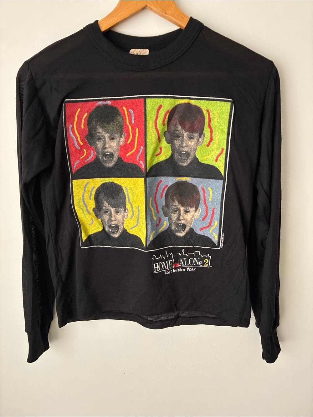 Vintage Home Alone Shirt 1992 Made in USA Single Stitch Long Sleeve Size 14